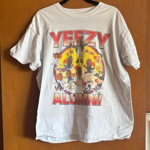 Yeezy Team Alumni Graphic Tee in White with Red & Yellow Print